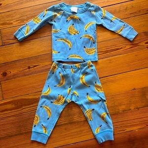 Hannah Anderson Banana Long John pajama 2 piece size 18-24 months